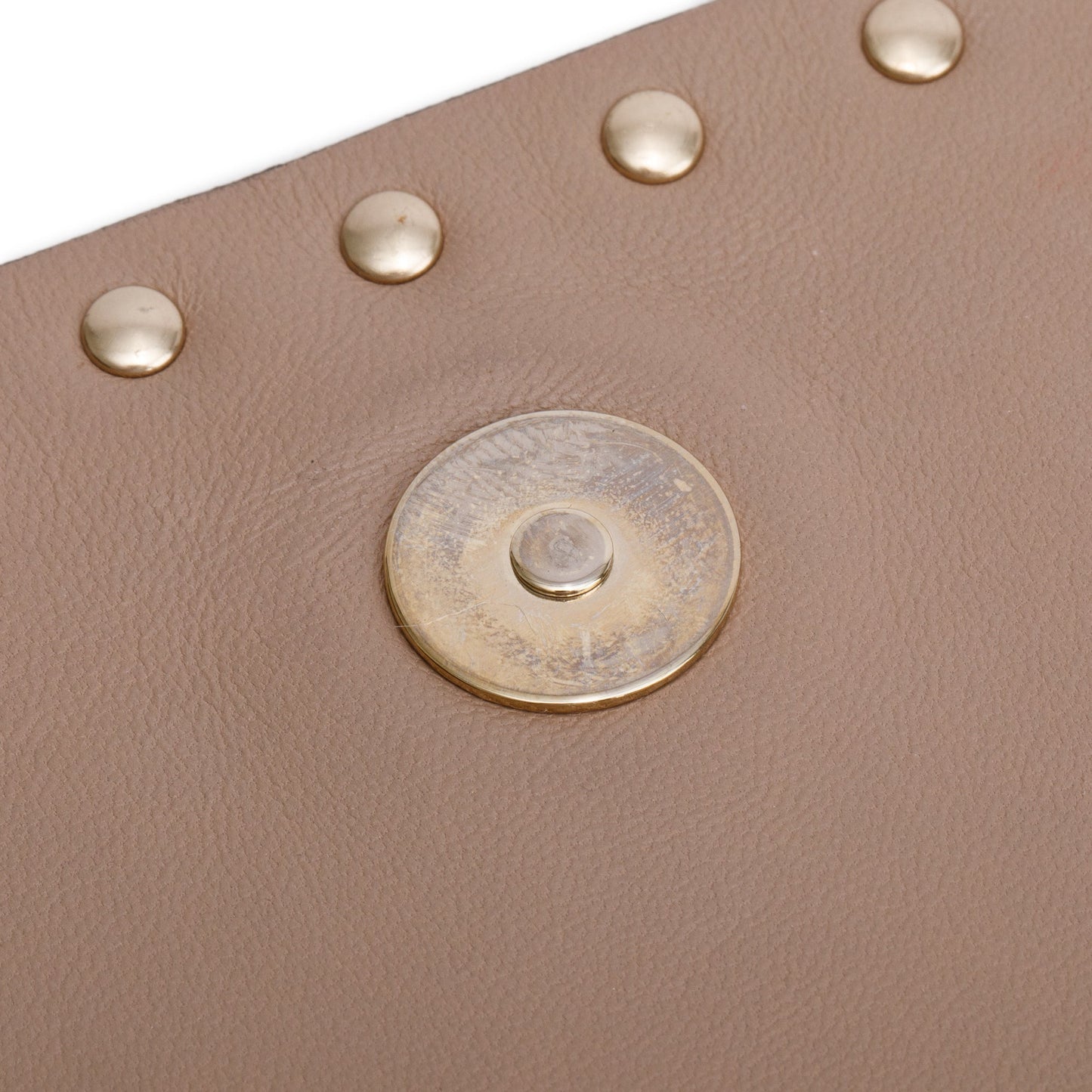 Valentino Pink Smooth Calfskin Leather Rockstud Wristlet Clutch
