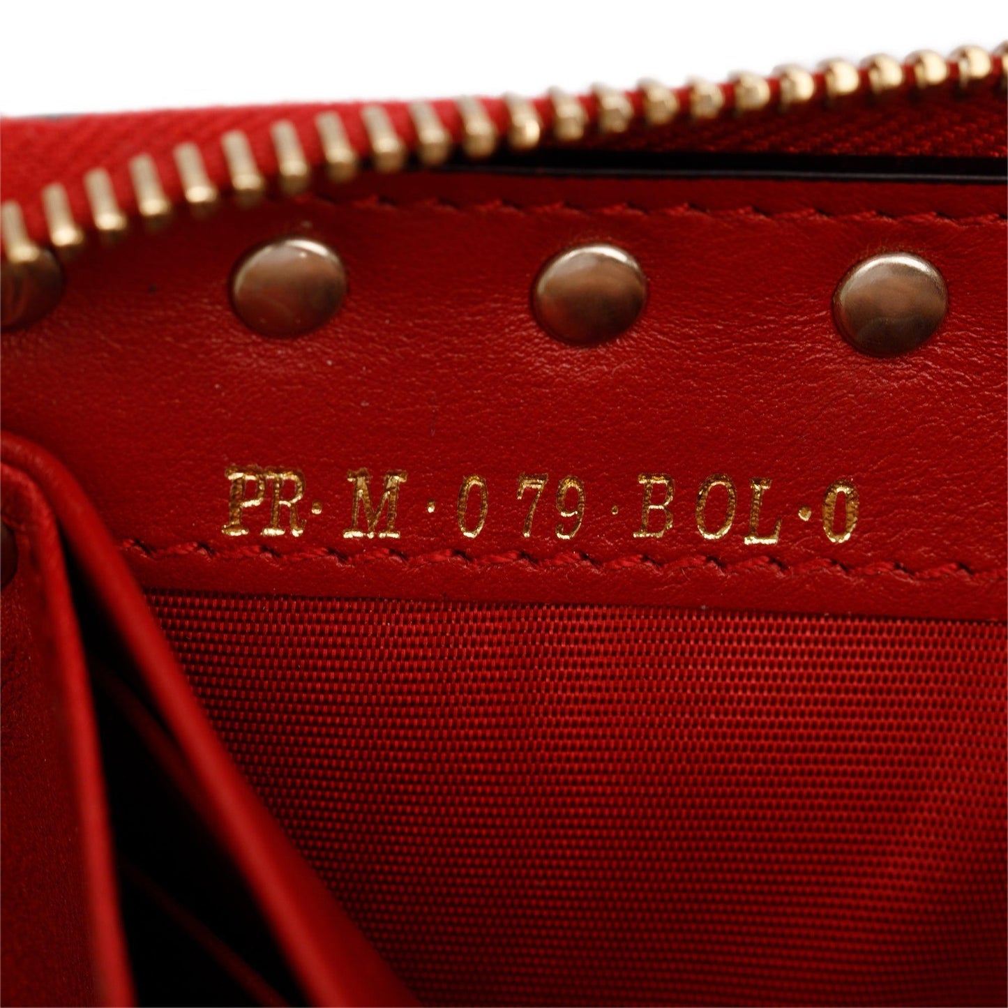 Valentino Red Calfskin Leather Rockstud Zippered Wallet
