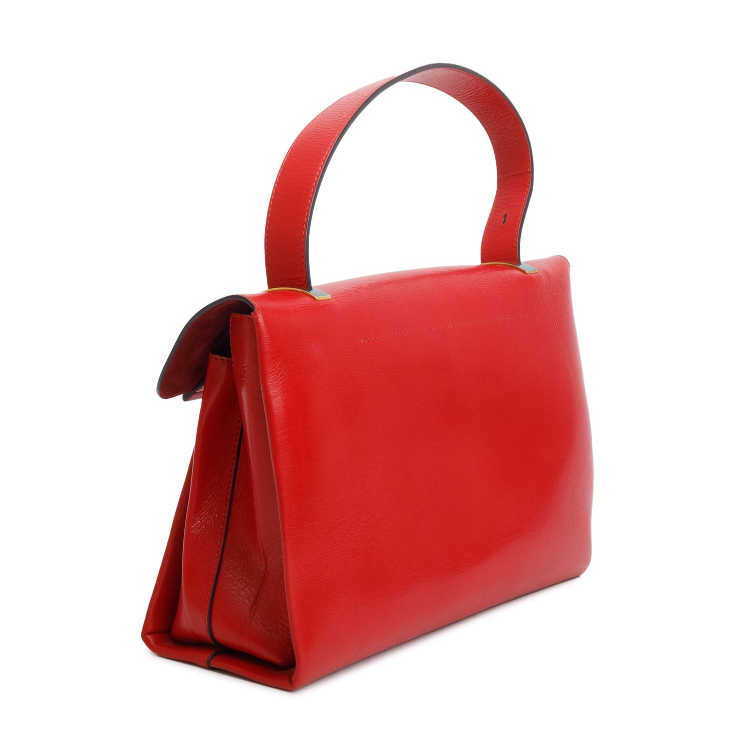 Valentino Red Calfskin Leather VChain Top Handle Bag
