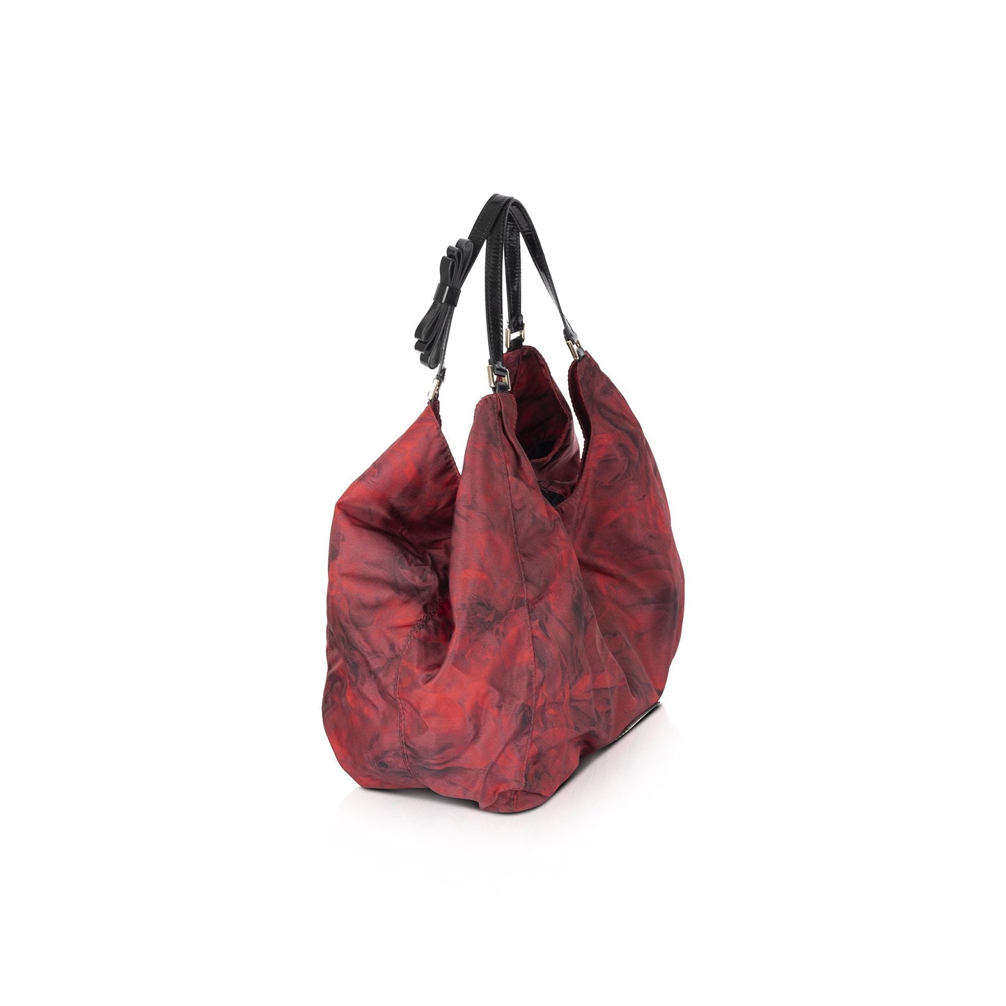 Valentino Red Flowerland Rose Print Large Nylon Tote