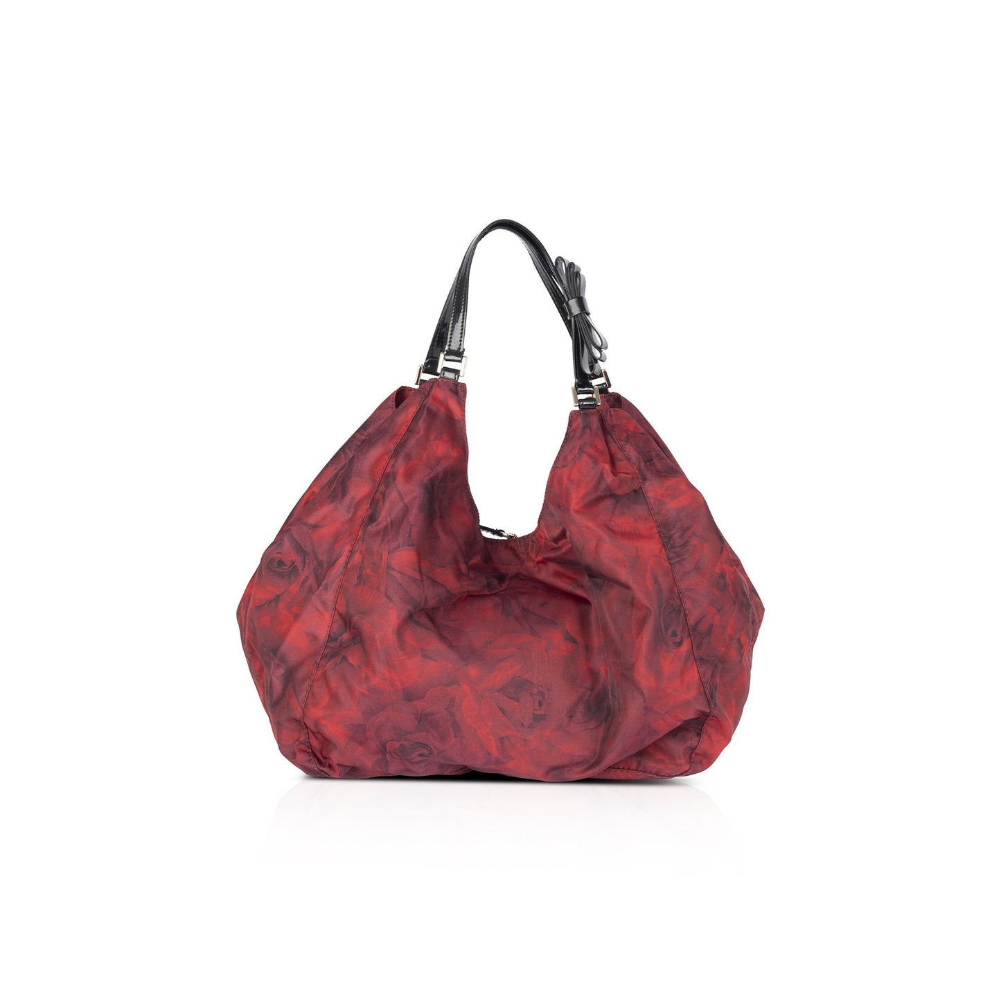 Valentino Red Flowerland Rose Print Large Nylon Tote