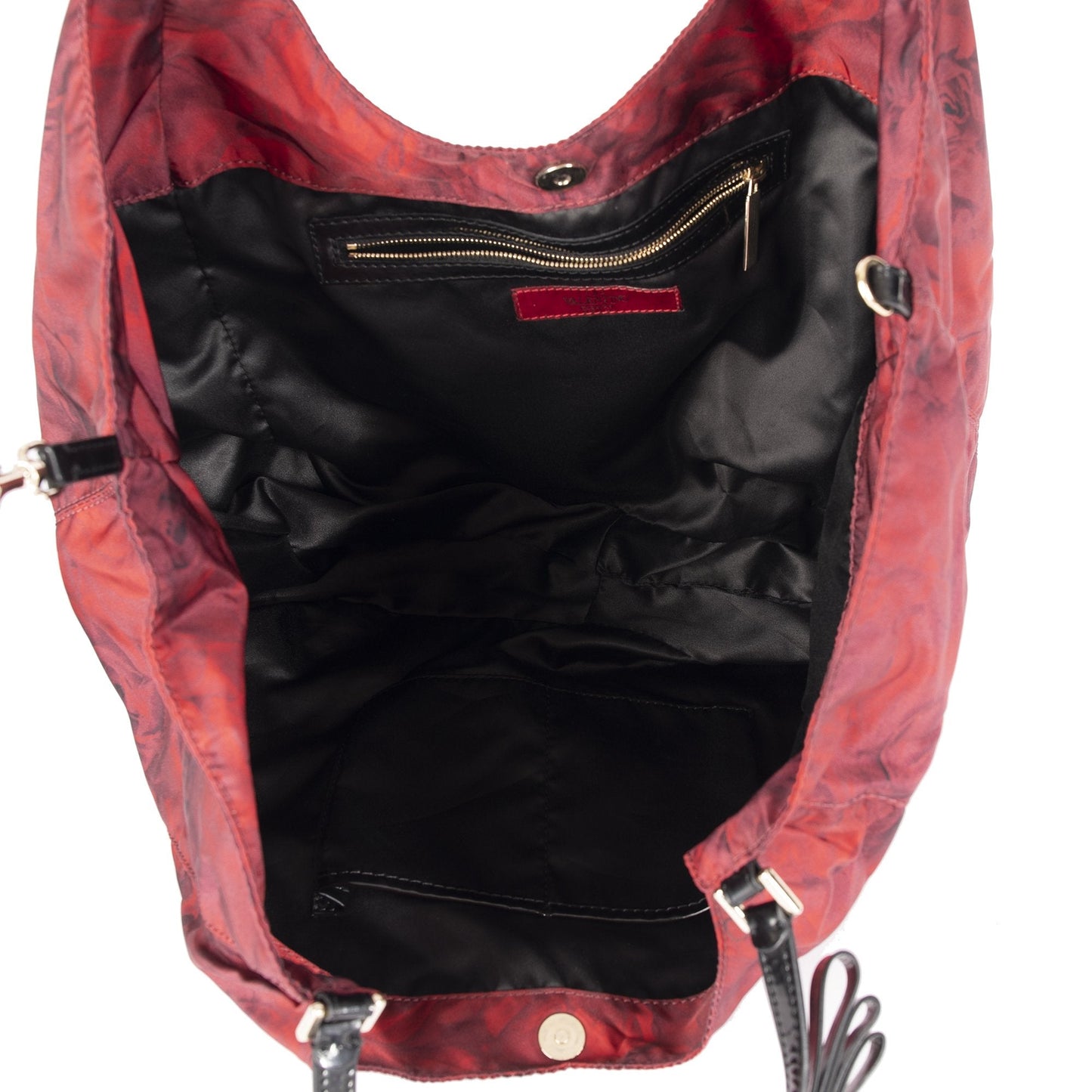 Valentino Red Flowerland Rose Print Large Nylon Tote