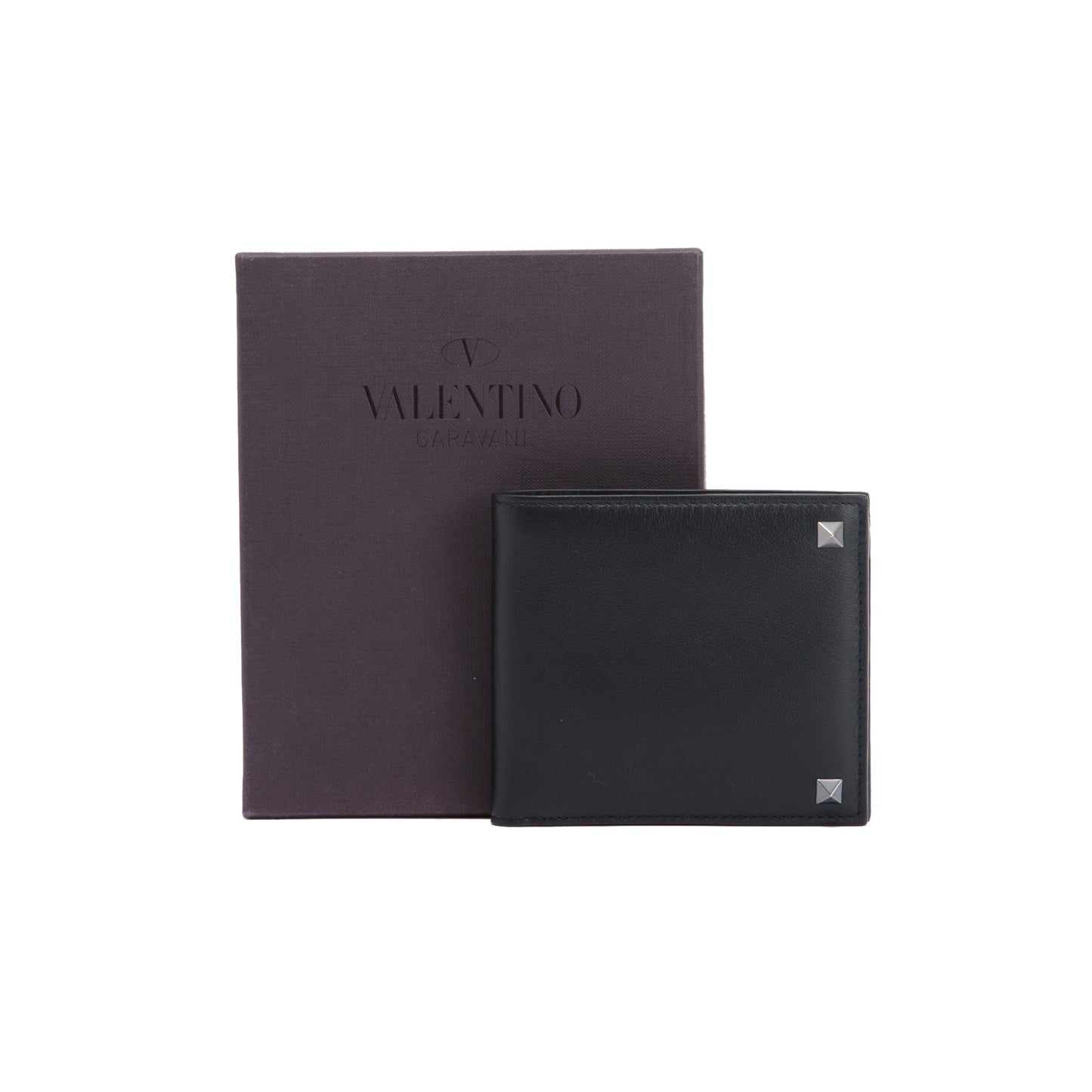 Valentino Rockstud Leather Bifold Wallet