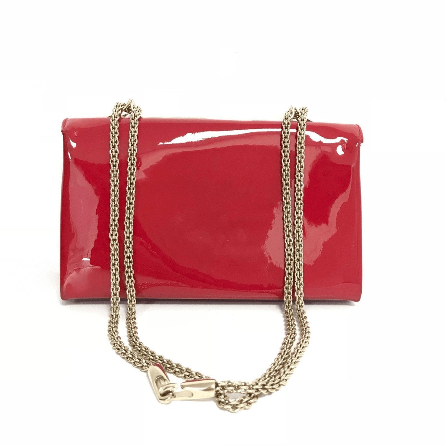 Valentino Small Red Patent Rockstud Va Va Voom Clutch Bag