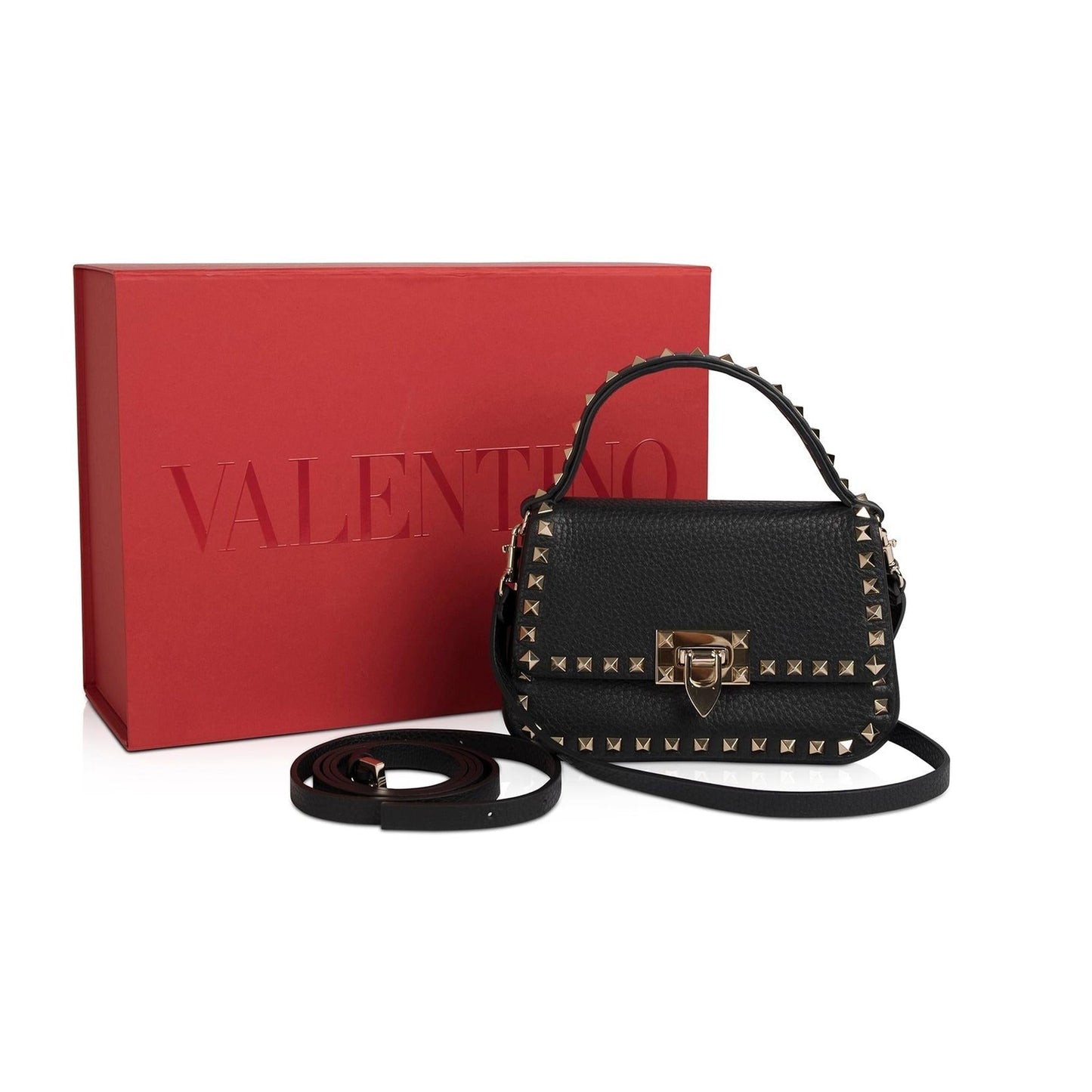 Valentino Small Rockstud Top Handle Crossbody Bag