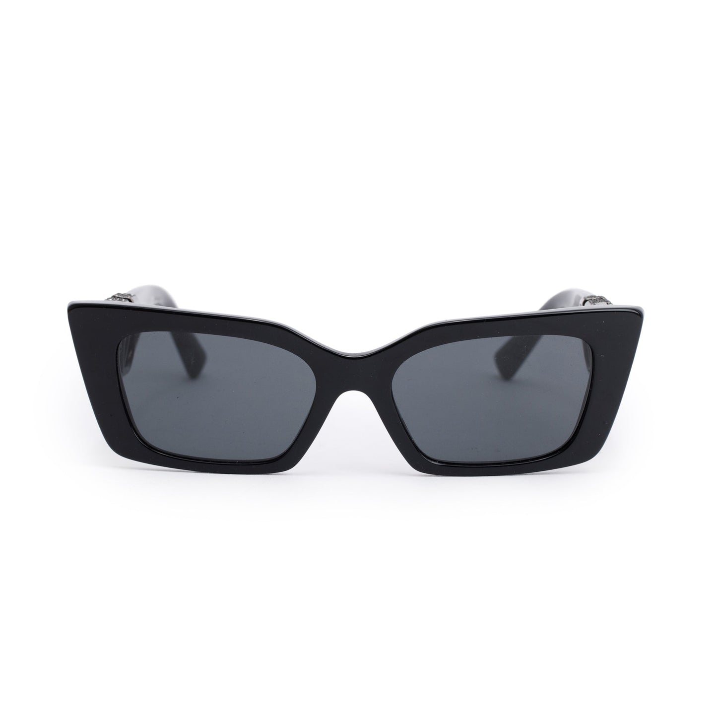 Valentino VA 4074 Black Acetate Crystal V Logo Cat-Eye Sunglasses