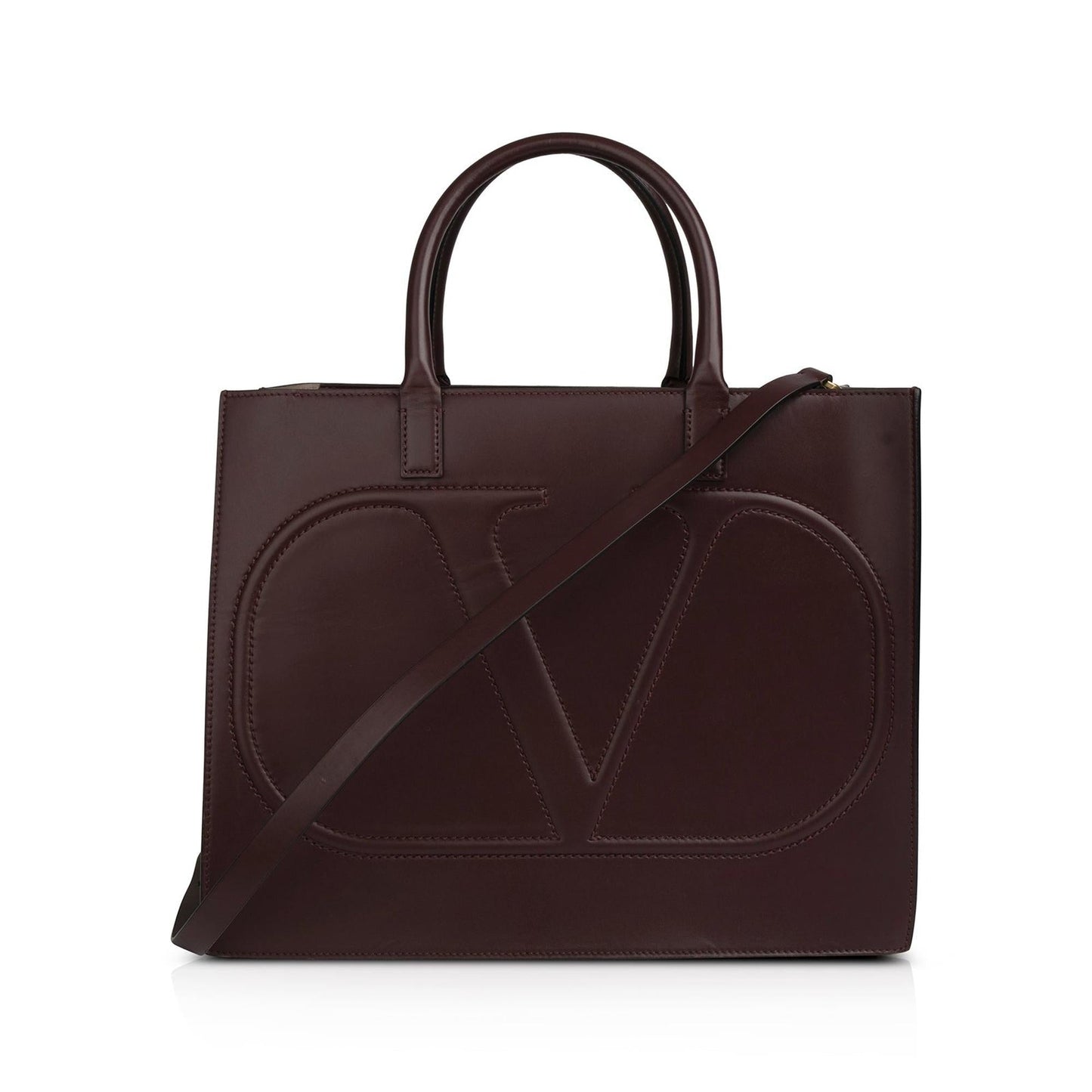 Valentino Vlogo Leather Tote