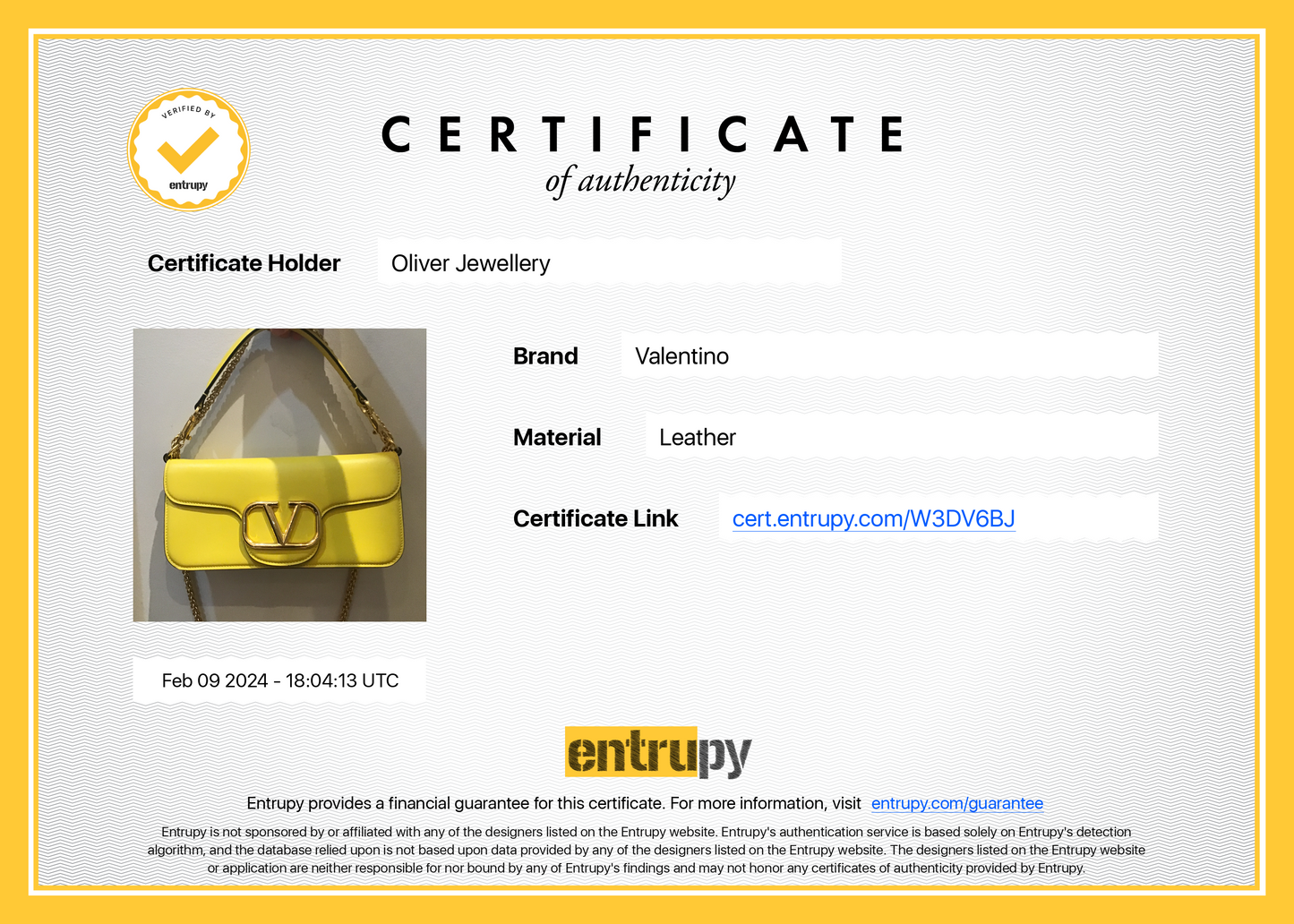 Valentino Yellow Calfskin Leather Vlogo Loco Shoulder Bag