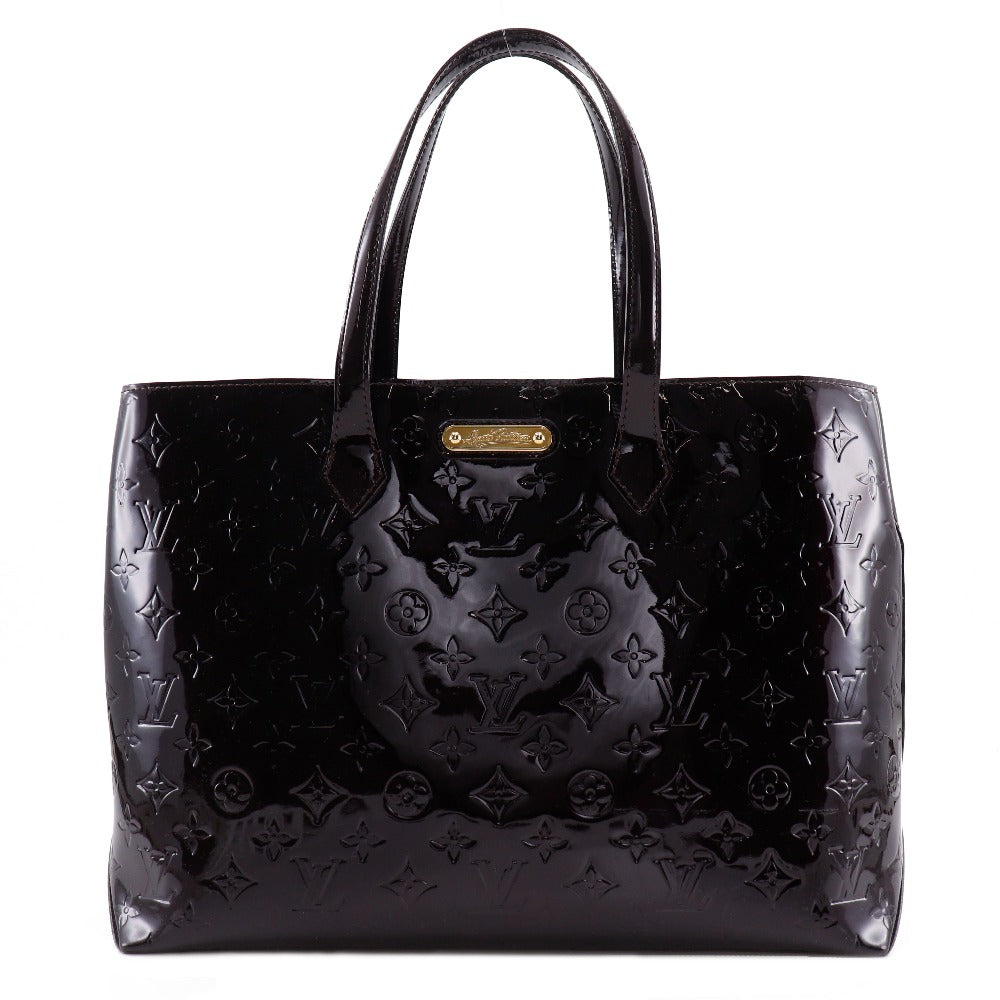LOUIS VUITTON Tote Bag M91645 Monogram Vernis Red-purple Wilscher MM Women