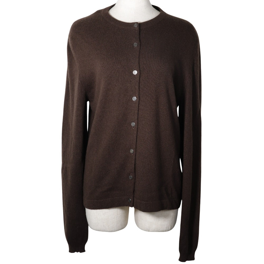 HERMES cardigan cashmere Brown Serie button Women Free size