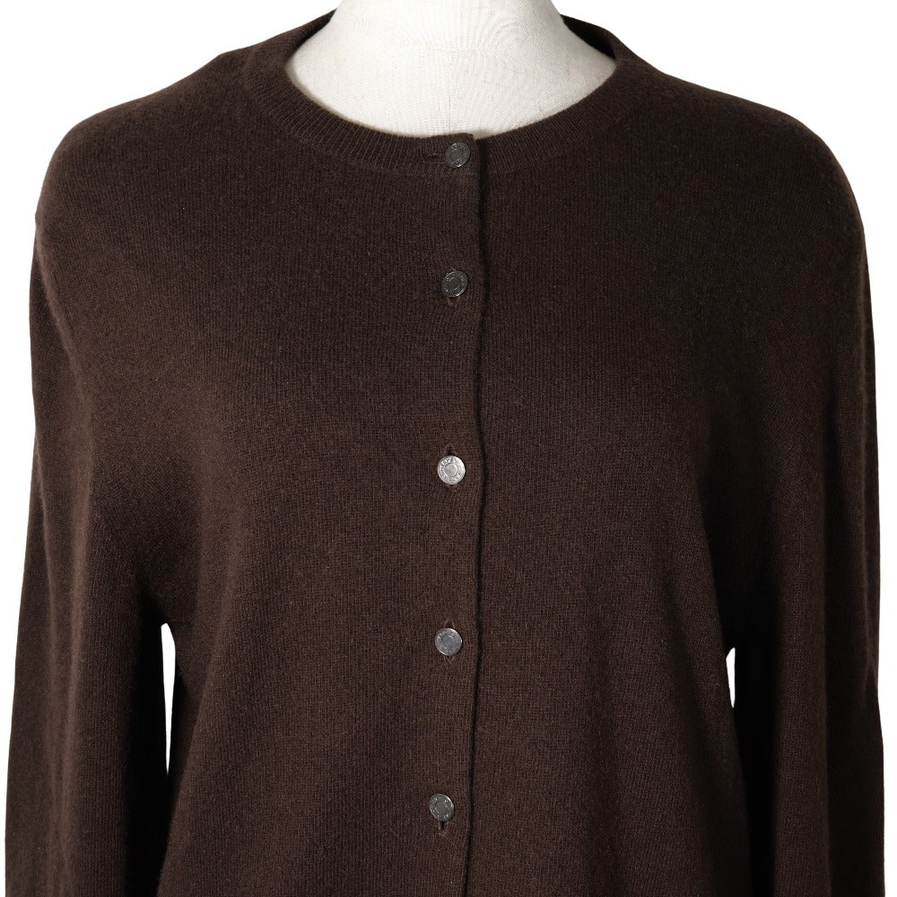HERMES cardigan cashmere Brown Serie button Women Free size