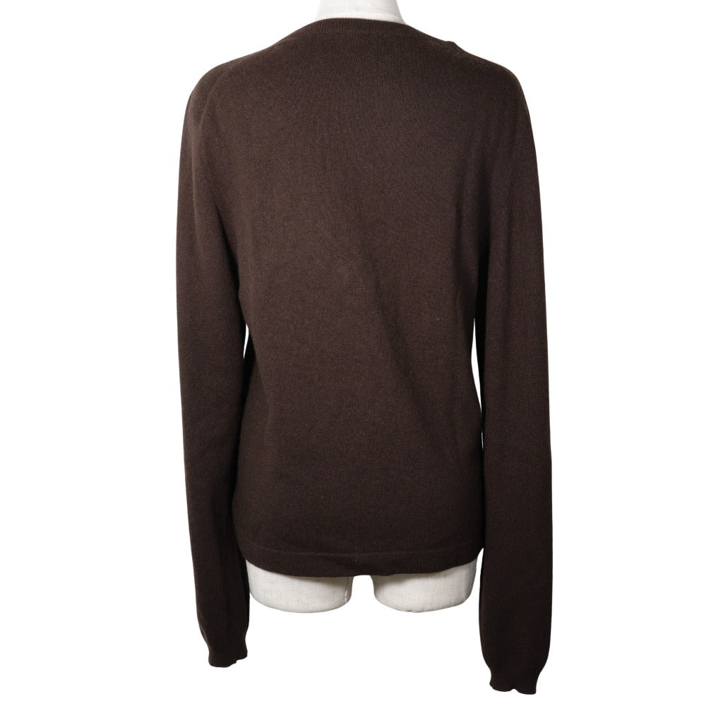 HERMES cardigan cashmere Brown Serie button Women Free size