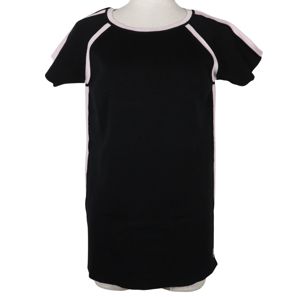CHANEL Short sleeve shirt P21361V01278 cotton Black / pink Summer knit Sports line Women 44