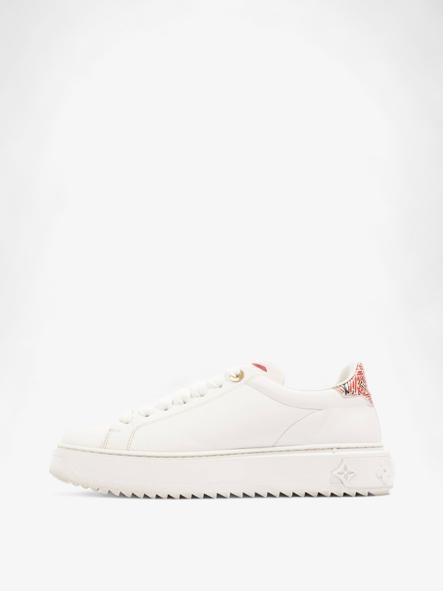 Louis Vuitton Time Out Sneakers White / Red / Black Leather EU 38.5 UK 5.5