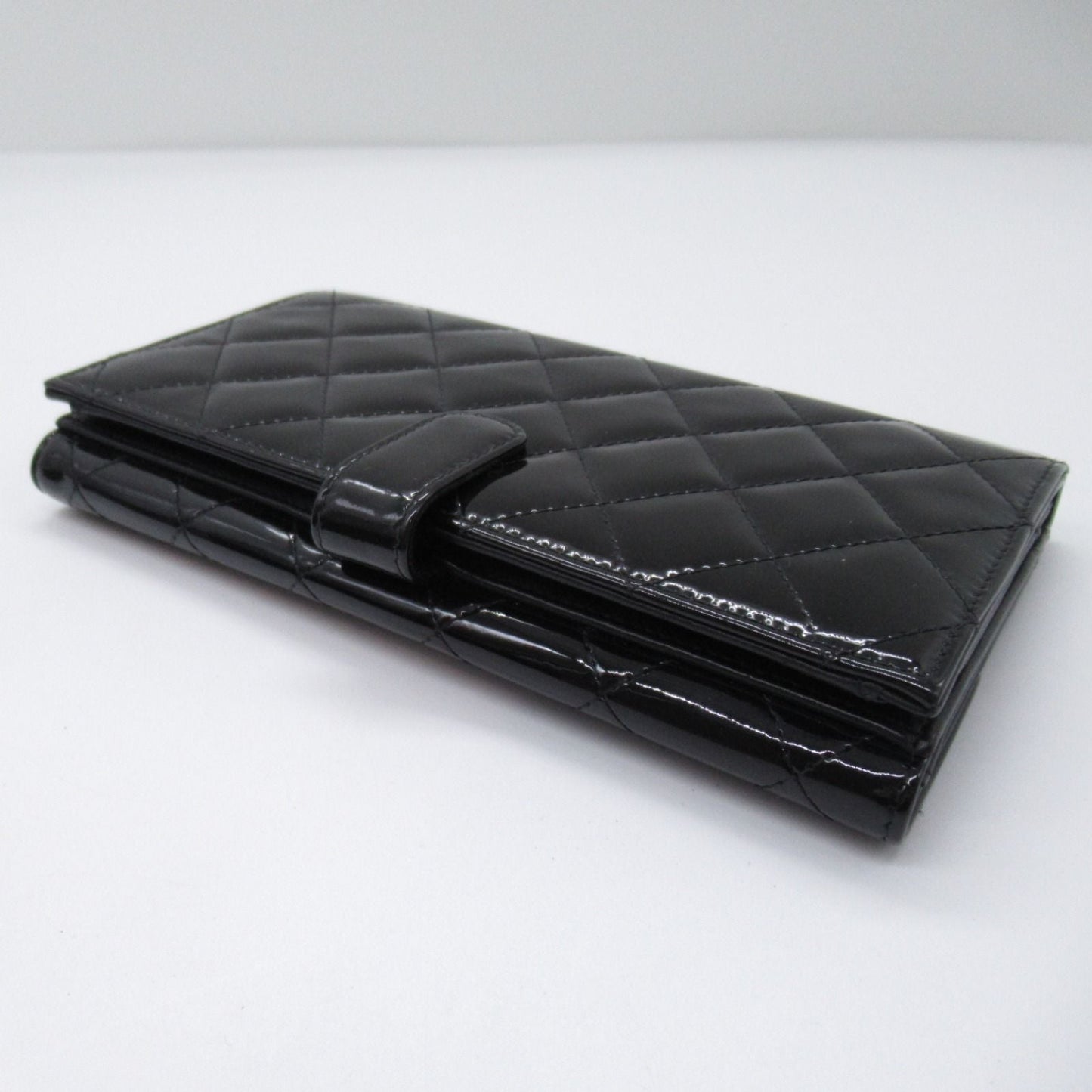 Chanel Black Brilliant Double Sided Long Wallet Patent Leather