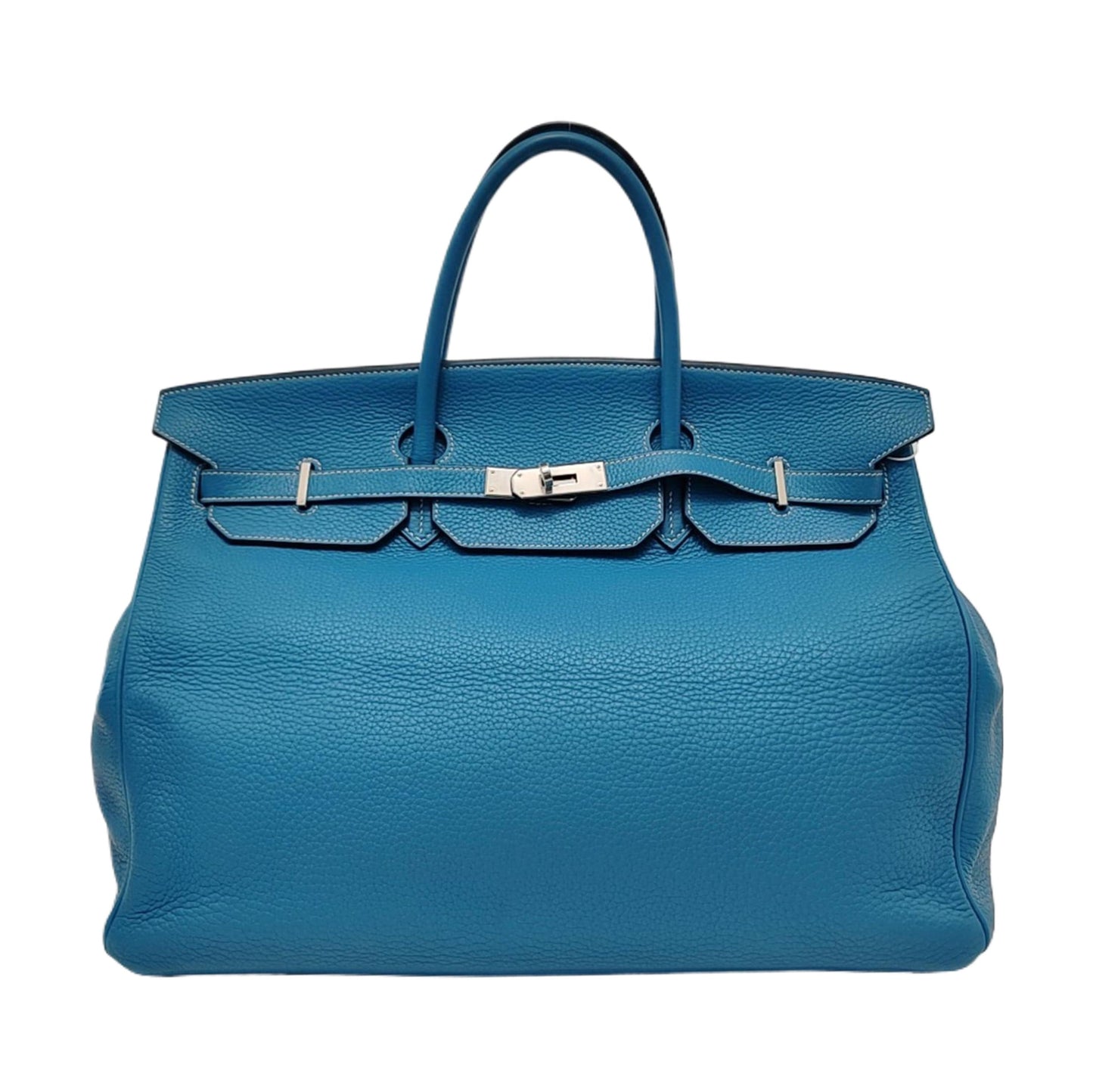 Hermes Birkin 40 Blue Jeans Clemence Leather Palladium Hardware 2007