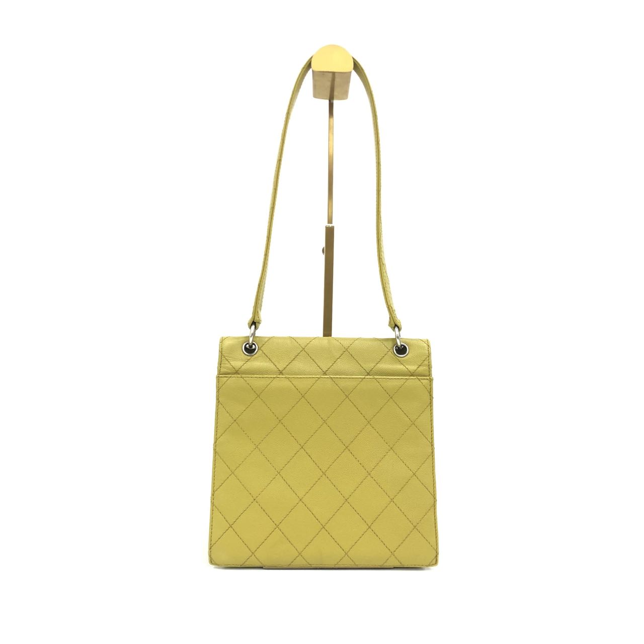Chanel Vintage Kelly Flap Bag Yellow Caviar Leather 24k Gold Hardware 1997-1999