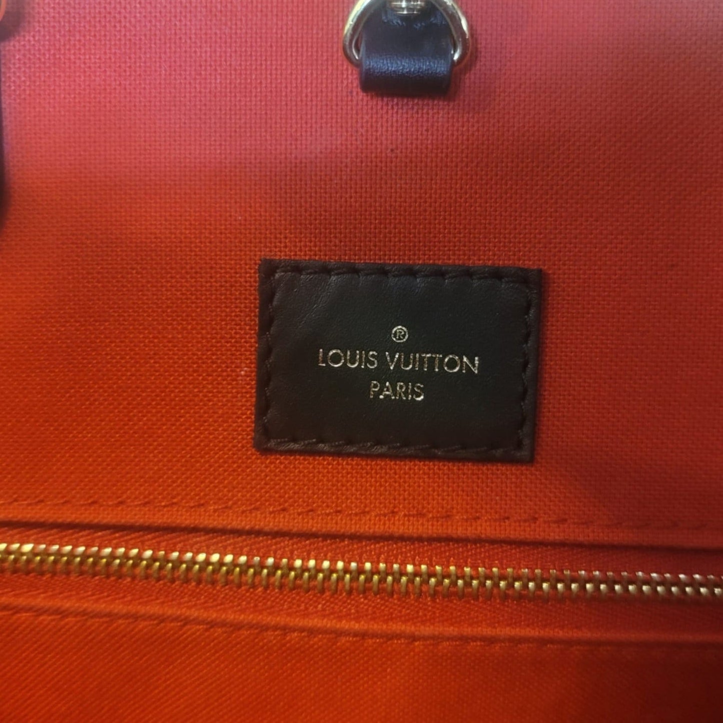 LOUIS VUITTON Onthego MM Giant Monogram Canvas Tote Shoulder Bag Brown