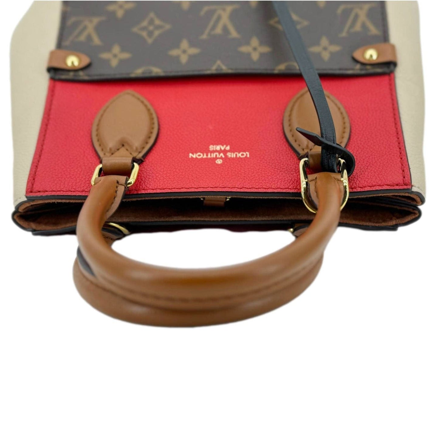 LOUIS VUITTON Fold Monogram Canvas Tote Bag Red