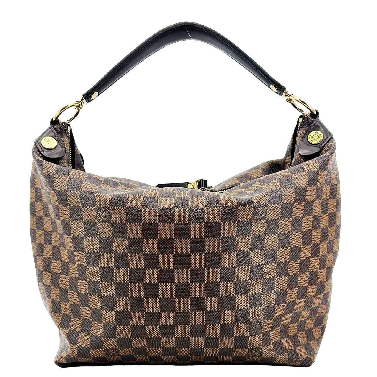 LOUIS VUITTON Duomo Damier Ebene Hobo Bag Brown
