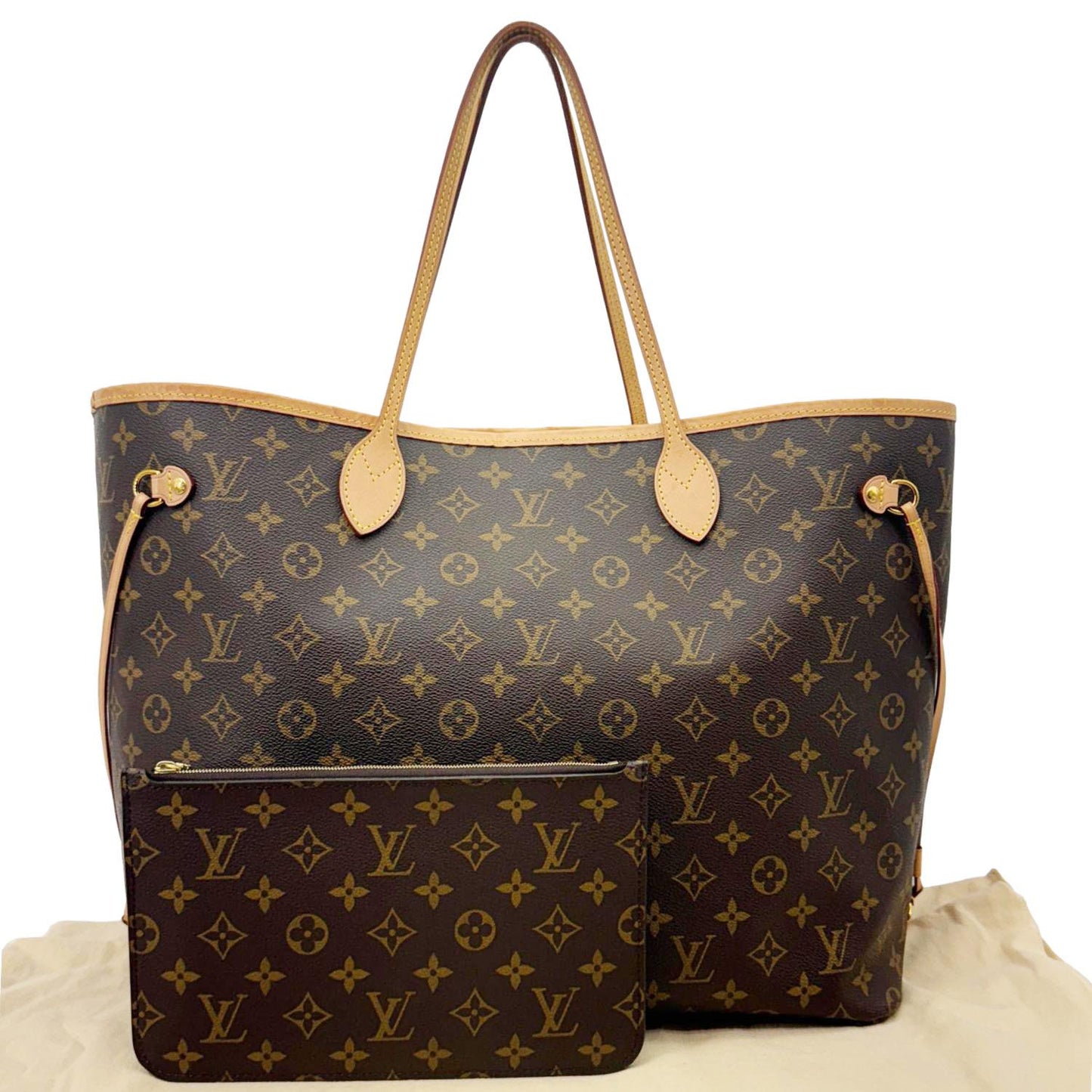 LOUIS VUITTON Neverfull GM Monogram Canvas Tote Bag Brown