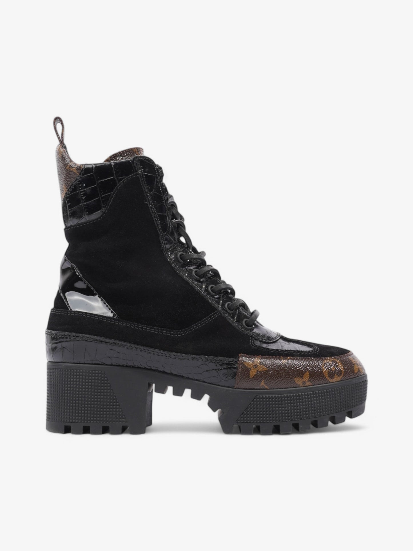 Louis Vuitton Laureate Platform Desert Boot 50 Black / Monogram Suede EU 39 UK 6