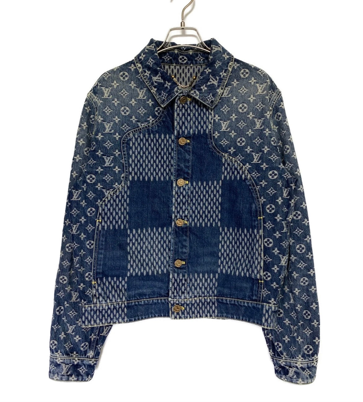 LOUIS VUITTON X NIGO GIANT DAMIER WAVES MNGM DENIM JACKET