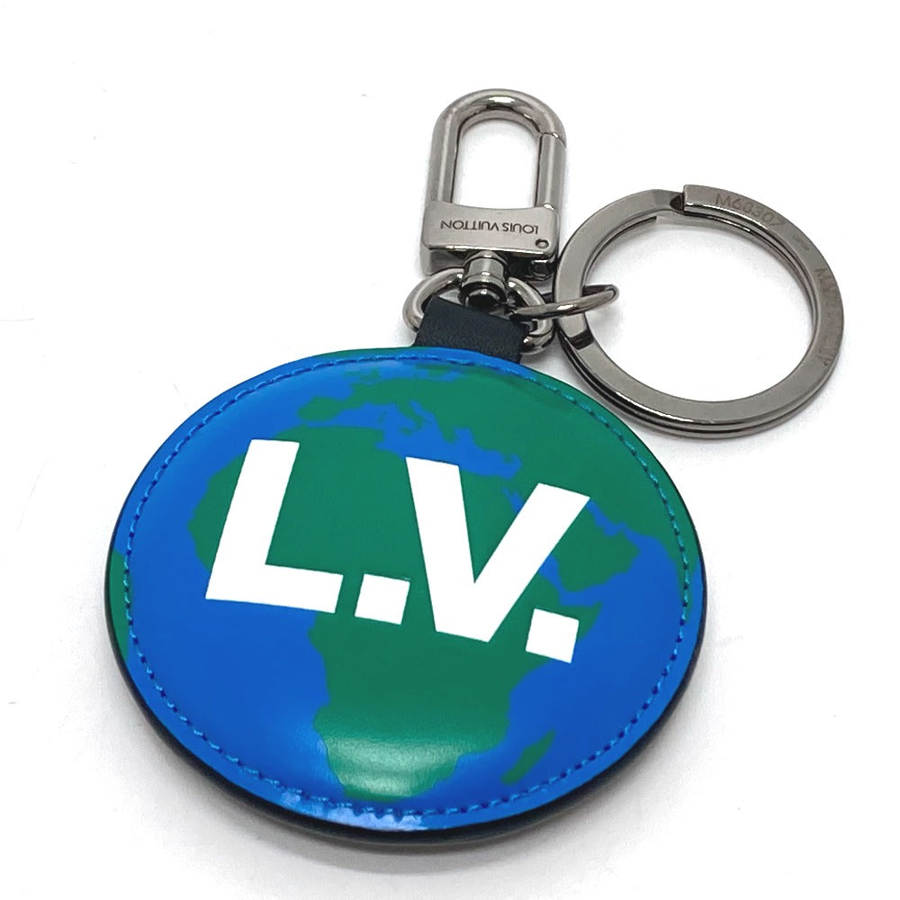 LOUIS VUITTON key ring M68307 Monogram canvas Brown x blue Monogram Portocre paddock mens
