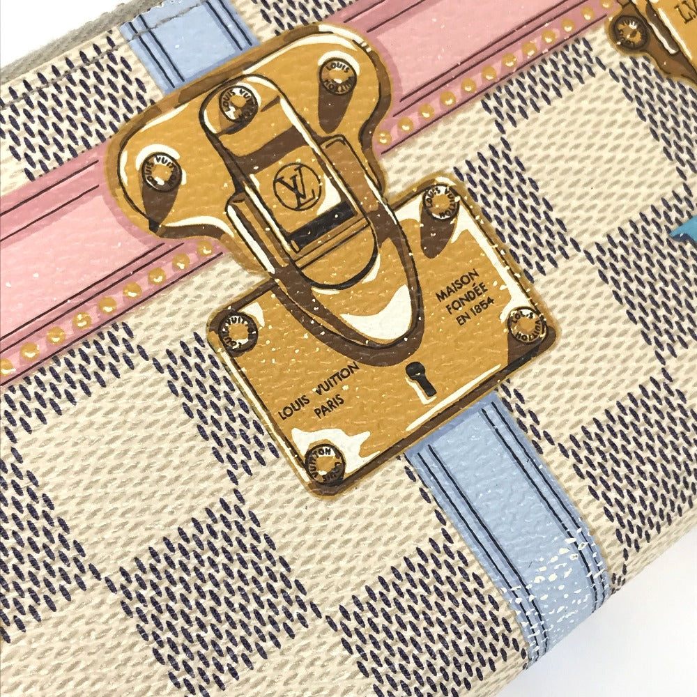 LOUIS VUITTON Long Wallet Purse N60109 Damier Azur Canvas white Damier Azure Summer trunk collection Women