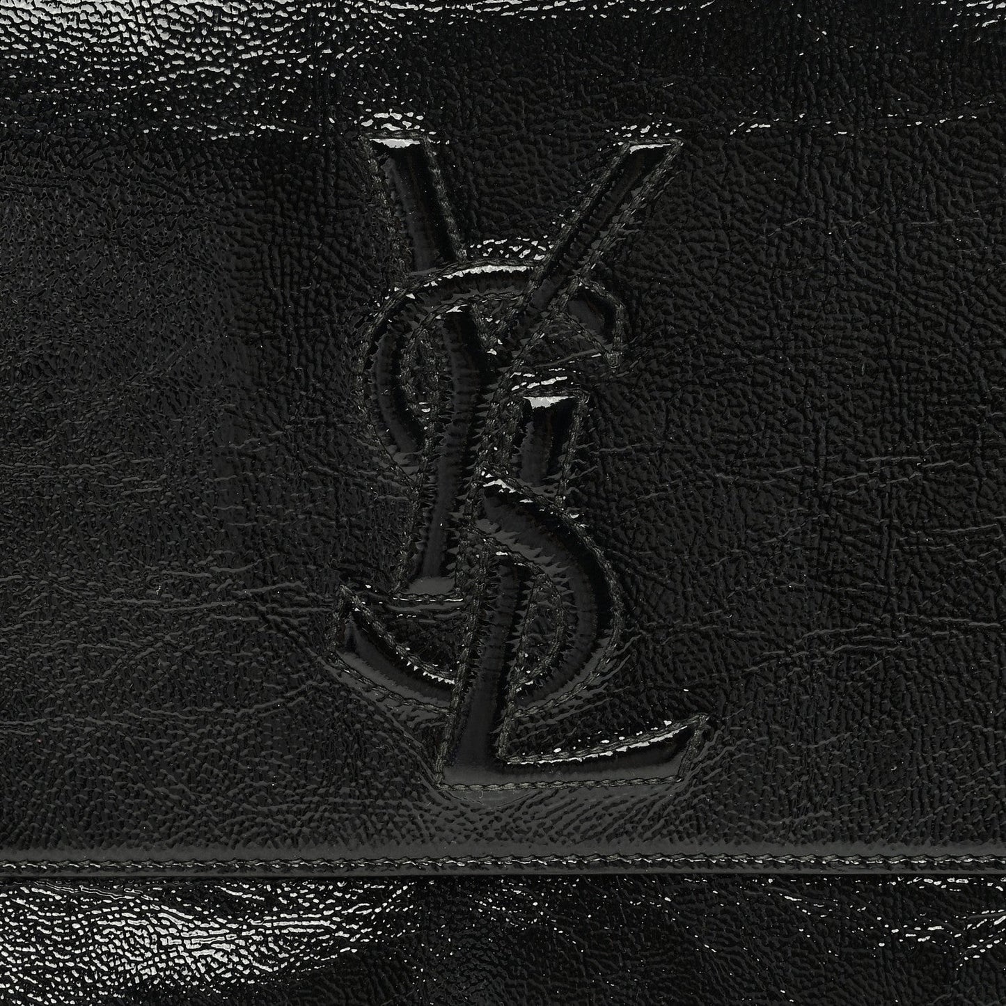 YSL PATENT LEATHER BELLE DE JOUR FLAP CLUTCH BAG