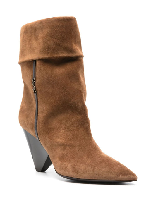 YVES SAINT LAURENT NIKI 85MM SUEDE ANKLE BOOTS