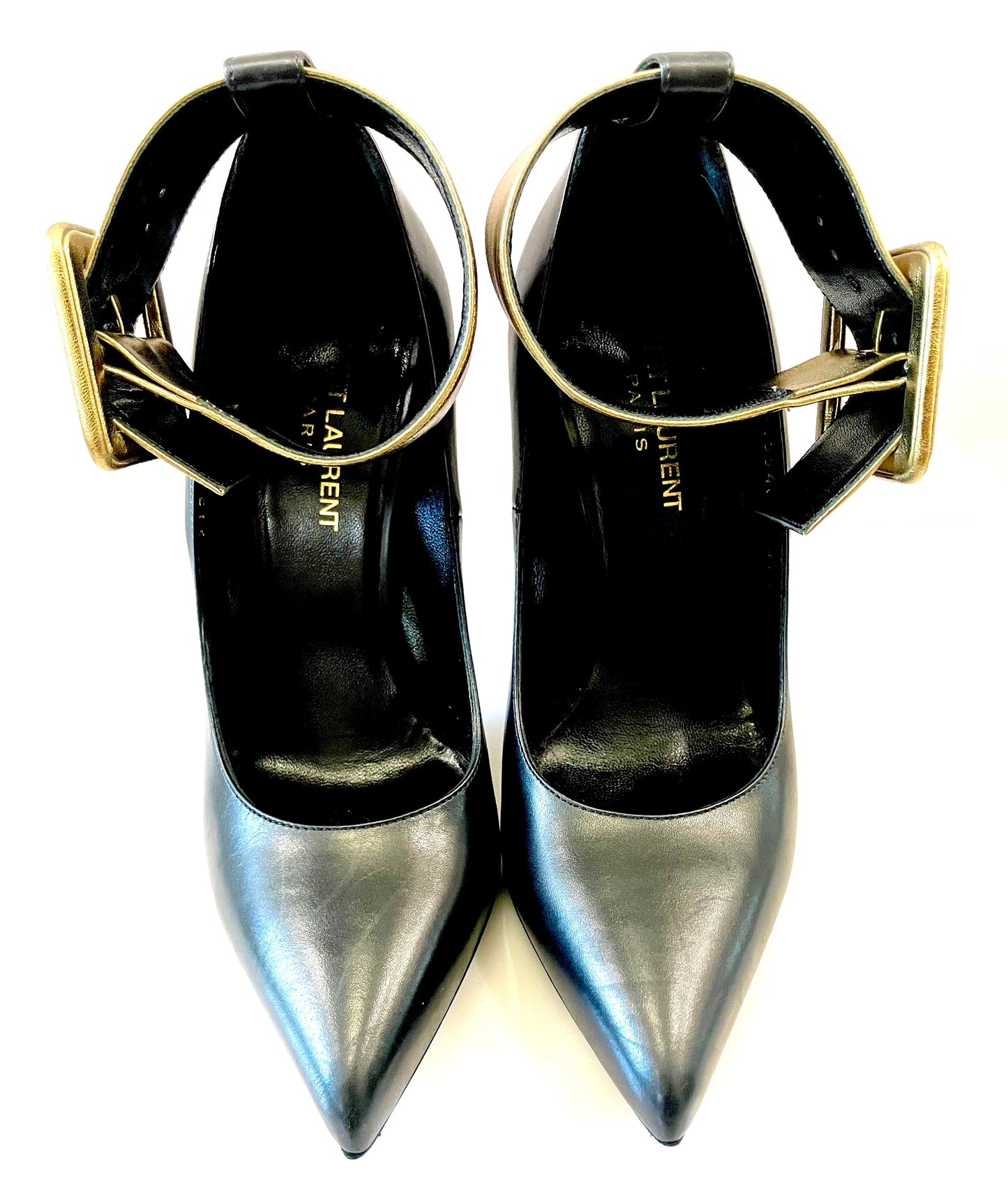 YSL ANKLE BUCKLE STRAP STILETTO PUMPS
