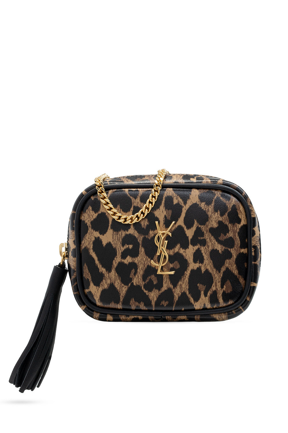 YSL BABY LOU LEOPARD HEART MONOGRAM TASSEL BAG