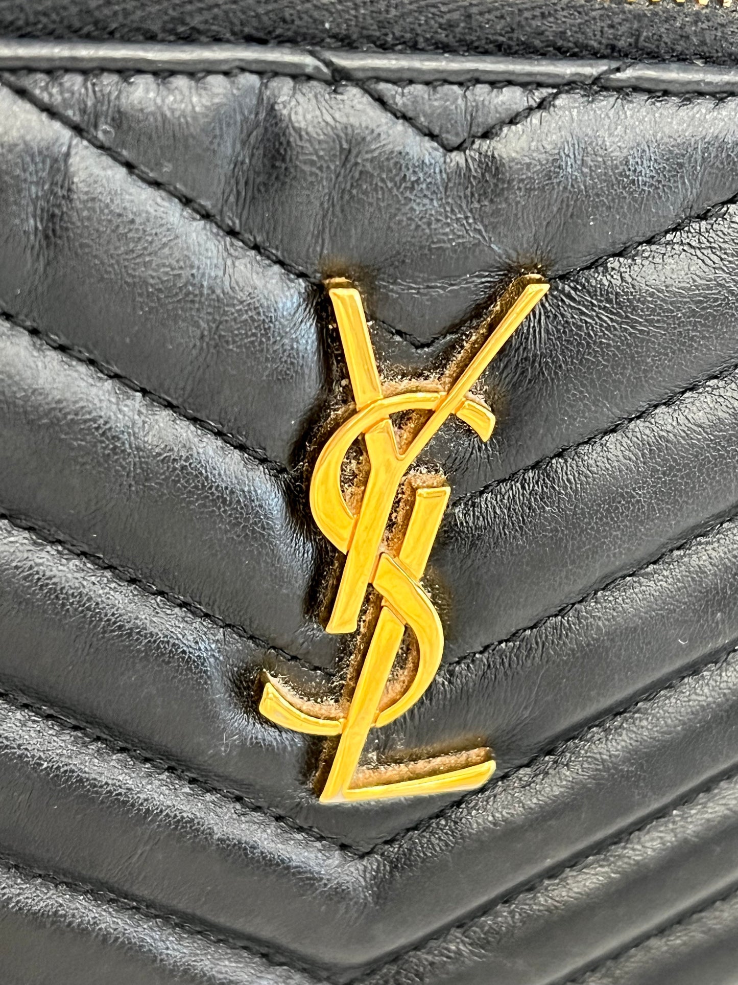 YSL CALFSKIN MATELASSE MONOGRAM CASSANDRE CLUTCH BAG