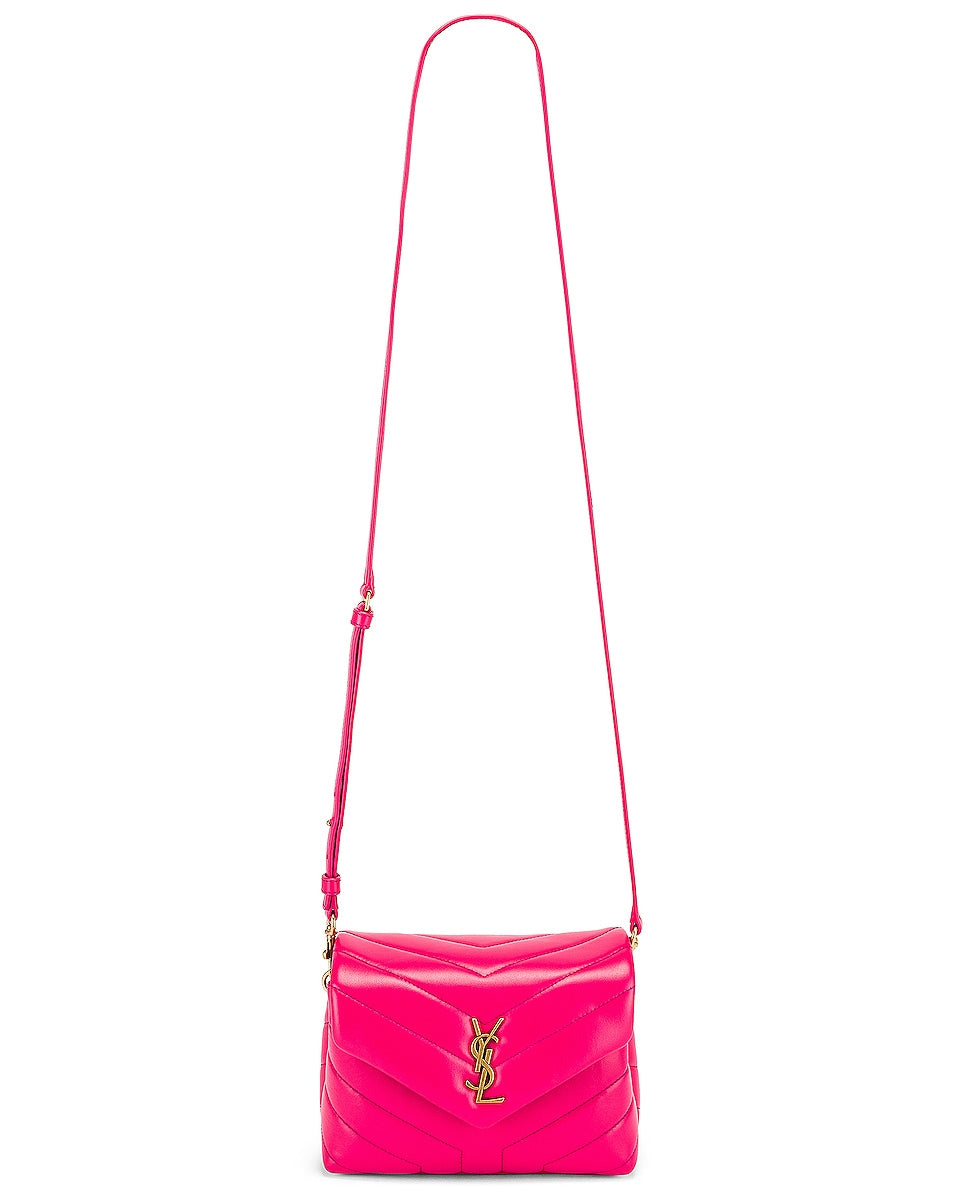 YSL QUILTED CALFSKIN LEATHER MONOGRAM TOY LOULOU CROSSBODY BAG