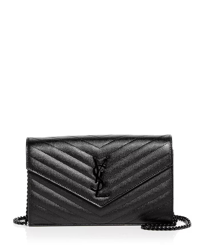 YSL CASSANDRE LAMBSKIN WALLET ON A CHAIN