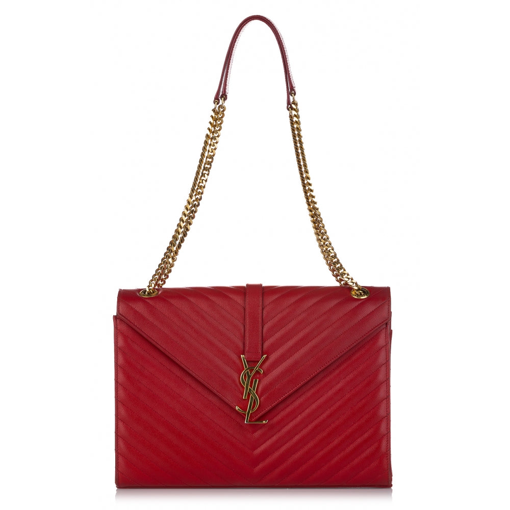YSL MONOGRAM MATELASSE CHEVRON ENVELOPE SATCHEL