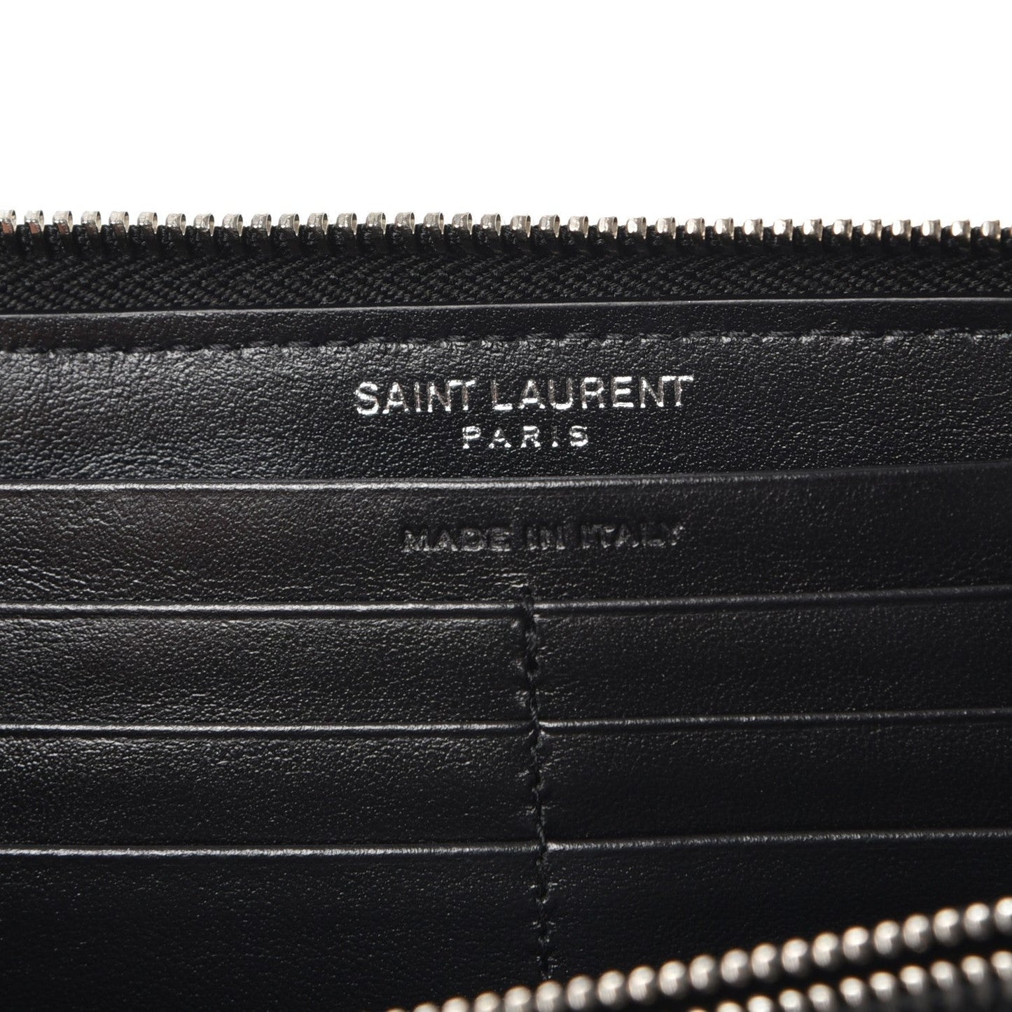 YSL CROC EMBOSSED CALFSKIN LEATHER MONOGRAM ZIP-AROUND WALLET