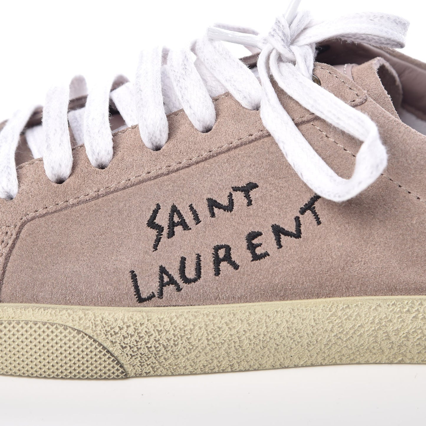 YSL DISTRESSED SUEDE CLASSIC COURT SNEAKERS
