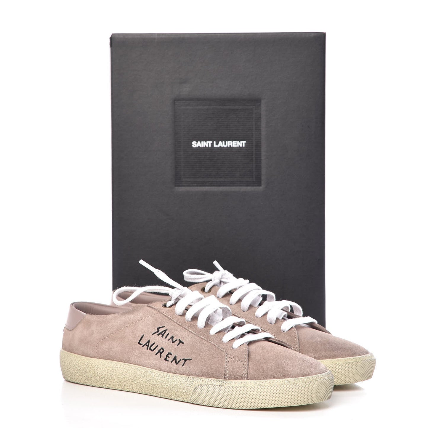 YSL DISTRESSED SUEDE CLASSIC COURT SNEAKERS