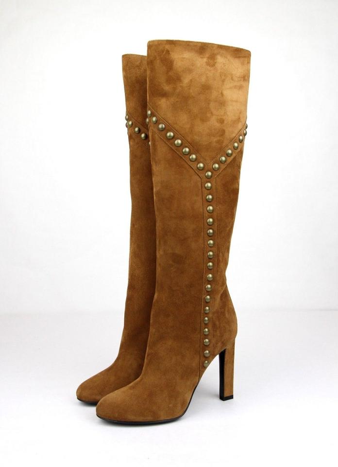 YSL GRACE SUEDE 105 Y STUDDED BOOTS