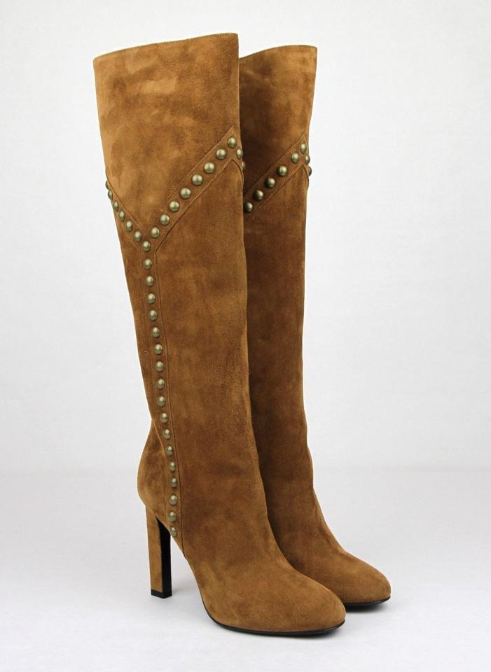 YSL GRACE SUEDE 105 Y STUDDED BOOTS