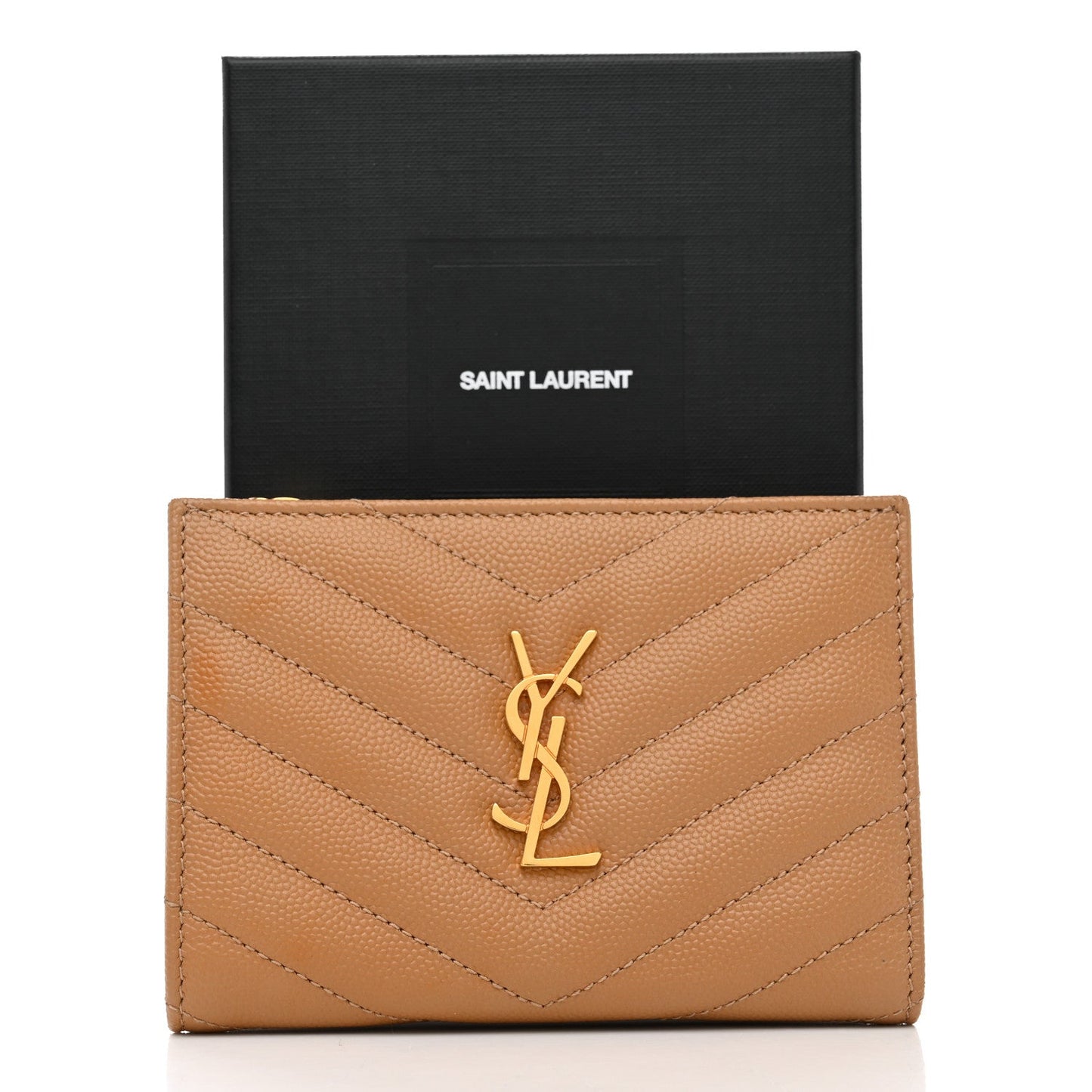 YSL CASSANDRE MATELASSE GRAIN DE POUDRE LEATHER WALLET