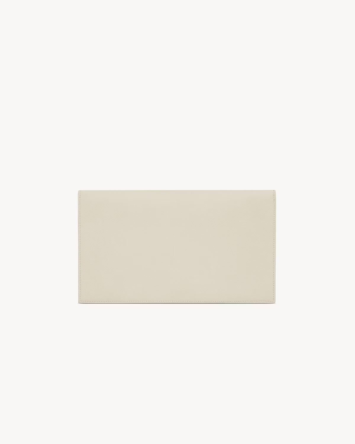 YSL GRAIN DE POUDRE LEATHER UPTOWN POUCH CLUTCH BAG