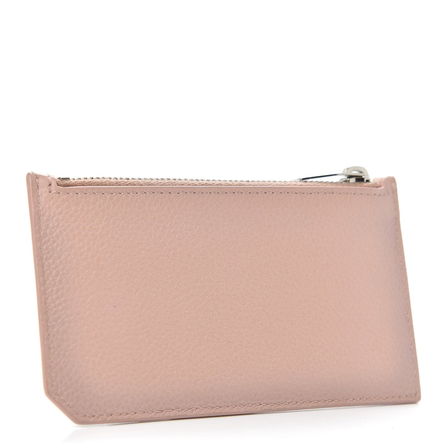 YSL GRAINED CALFSKIN ZIP POUCH CARD HOLDER
