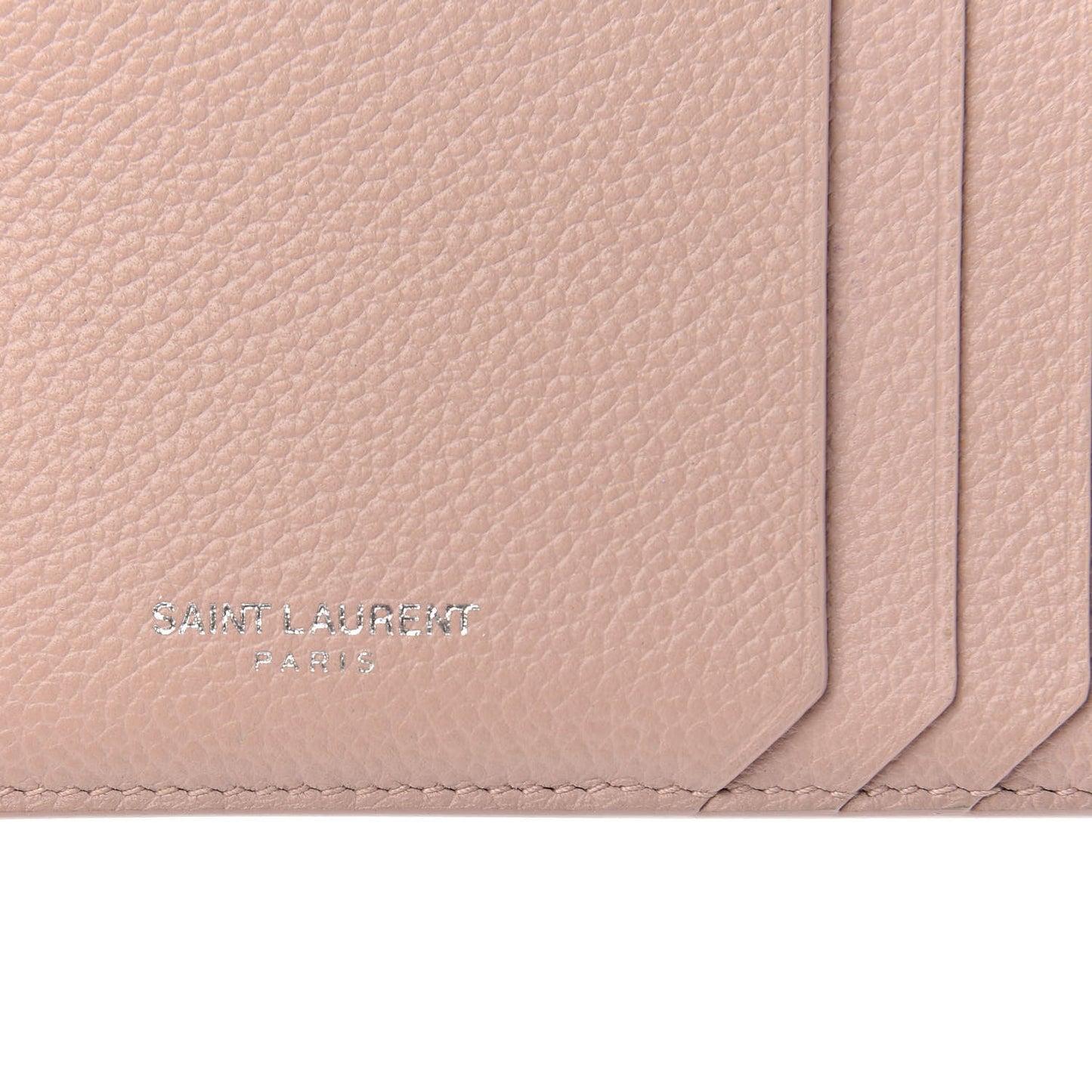YSL GRAINED CALFSKIN ZIP POUCH CARD HOLDER