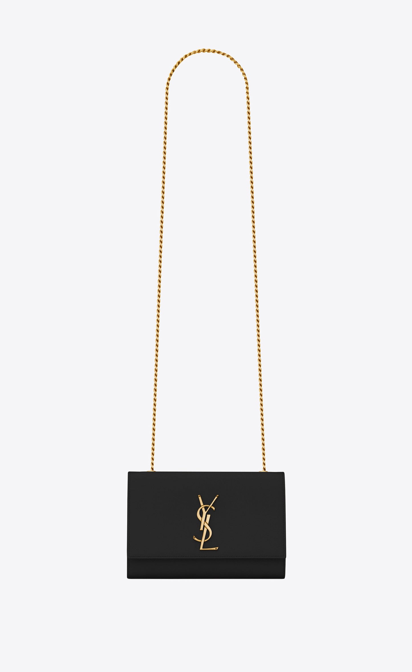 YSL Small Chain Bag in Grain De Poudre Embossed Leather