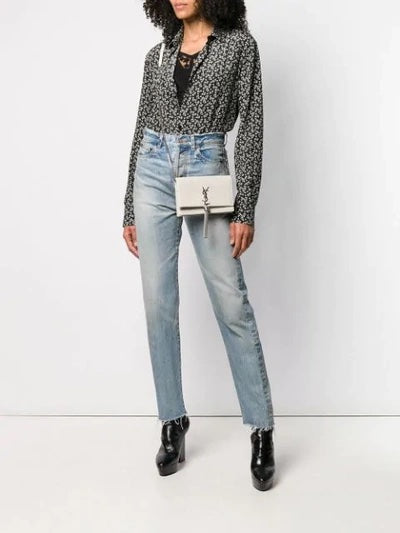 YSL KATE SMALL CROCODILE-EMBOSSED LEATHER TASSEL CROSSBODY