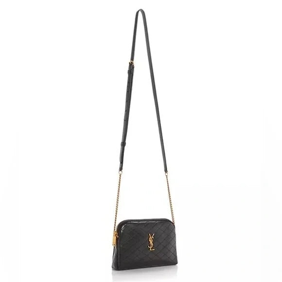 YSL LAMBSKIN QUILTED GABY ZIPPED POUCH CROSSBODY
