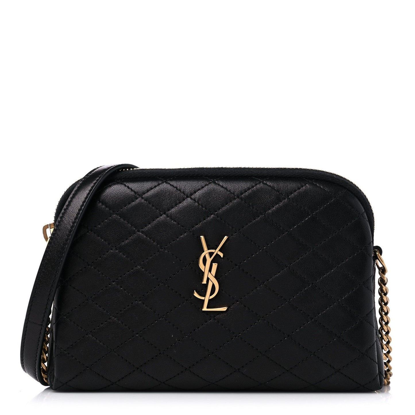 YSL LAMBSKIN QUILTED GABY ZIPPED POUCH CROSSBODY